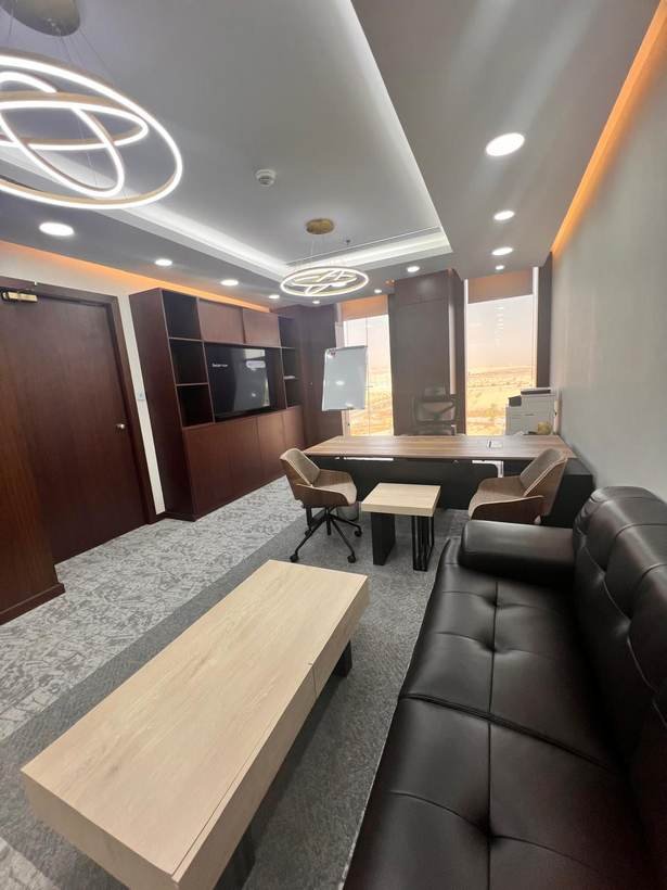 Arivir executive office with wood paneling
